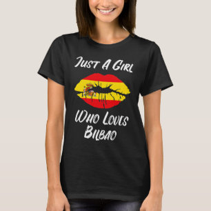 T-shirt Lèvres Bouche Amour drapeau espagnol Bilbao