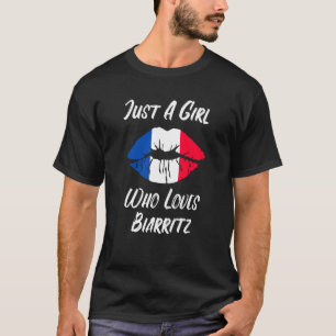 T-shirt Lèvres Bouche Amour Drapeau Français Biarritz