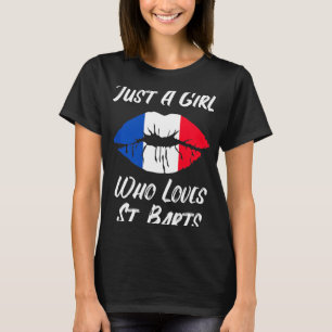 T-shirt Lèvres Bouche Amour Drapeau Français St Barts