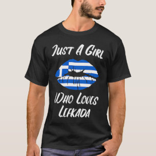 T-shirt Lèvres Bouche Amour Drapeau Grec Lefkada