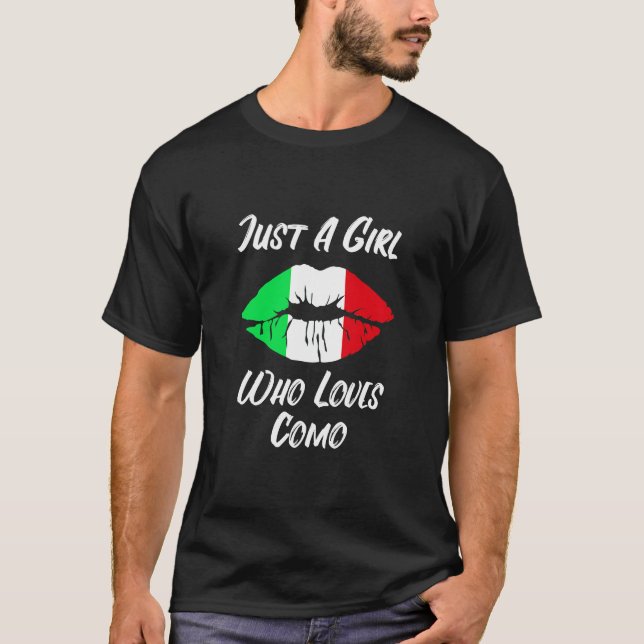 T-shirt Lèvres Bouche Amour Drapeau Italien Côme (Devant)