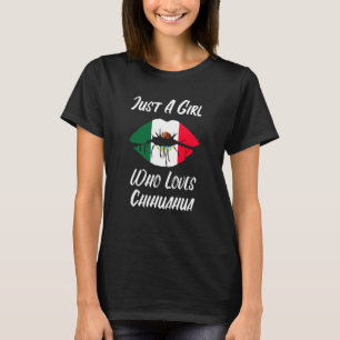 T-shirt Lèvres Bouche Amour Drapeau Mexicain Chihuahua