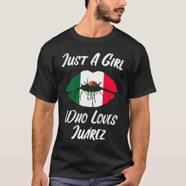 T-shirt Lèvres Bouche Amour Drapeau Mexicain Juarez (Devant)