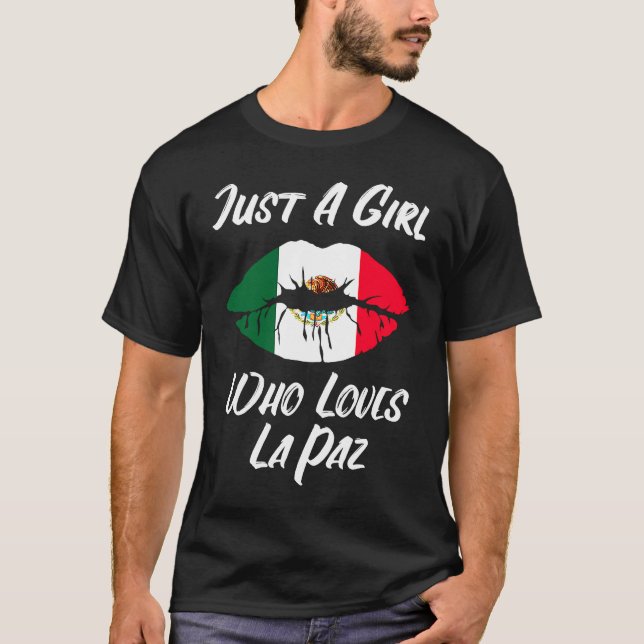 T-shirt Lèvres Bouche Amour Drapeau Mexicain La Paz (Devant)