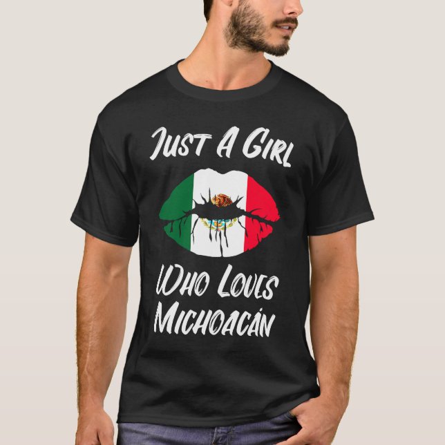 T-shirt Lèvres Bouche Amour Drapeau Mexicain Michoacan (Devant)
