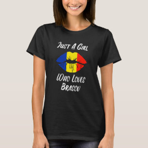 T-shirt Lèvres Bouche Amour Drapeau Roumain Brasov