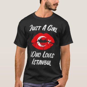 T-shirt Lèvres Bouche Amour Drapeau turc Istanbul