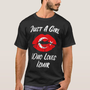 T-shirt Lèvres Bouche Amour Drapeau turc Izmir