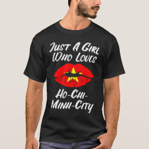 T-shirt Lèvres Bouche Amour Drapeau Vietnamien Ville d'Hô