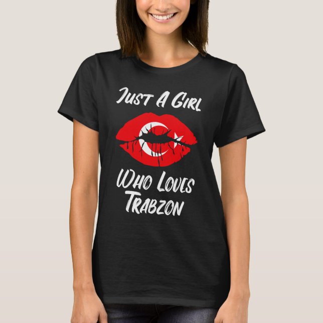 T-shirt Lèvres Bouche Amour Turc Drapeau Trabzon (Devant)