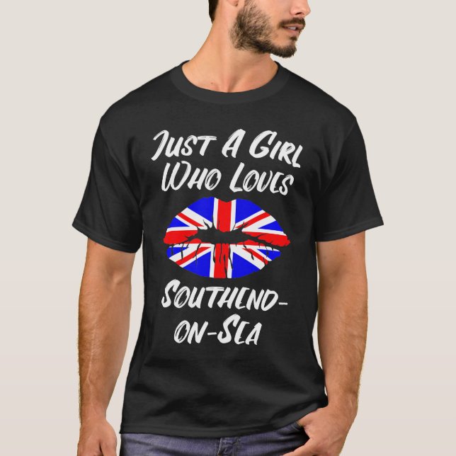 T-shirt Lèvres Bouche Amour Union Jack Drapeau Sud sur la  (Devant)