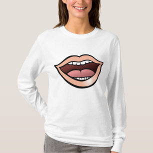 T-shirt Lèvres Bouche Ouverte Dents Langue