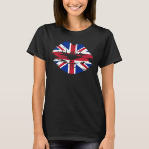 T-shirt Lèvres BRITANNIQUES de drapeau d'Union Jack