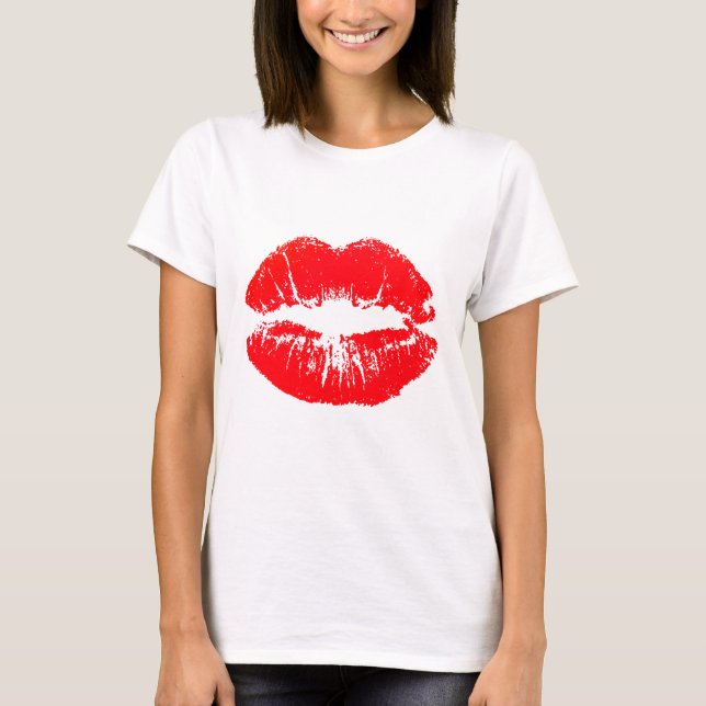 T-shirt Lèvres de rouge de vecteur (Devant)