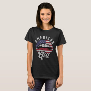 T-shirt Lèvres drapeau américain Patriotique