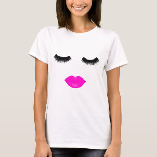 T-shirt Lèvres et rose de mèches