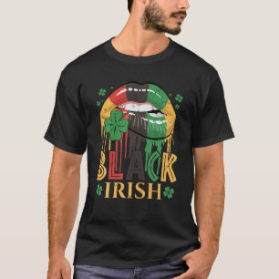 T-shirt Lèvres irlandaises noires Lèvres à gouttes afro