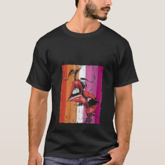 T-shirt Lèvres lesbiennes embrasser Lesbienne Flag Pride L