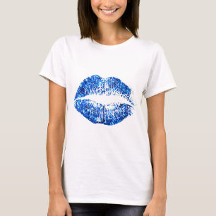 T-shirt Lèvres Parties scintillant bleues