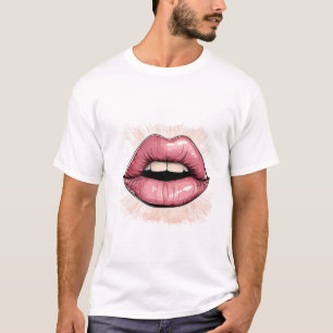 T-shirt Lèvres roses avec dents