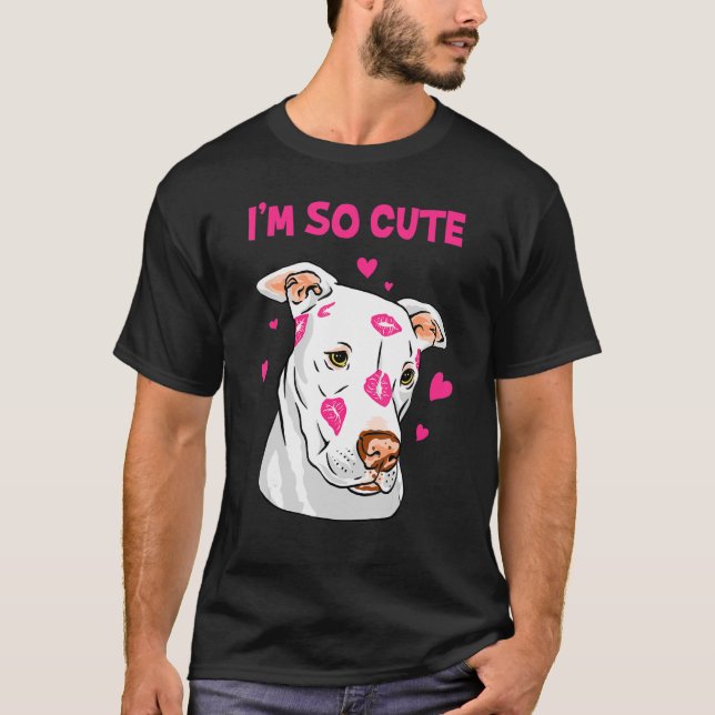 T-shirt Lèvres roses Kiss Sweet American Pitbull (Devant)