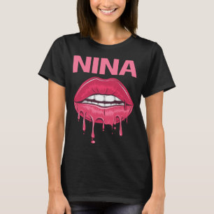 T-shirt Lèvres roses - Nina Name
