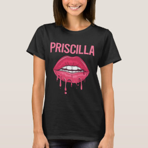 T-shirt Lèvres roses - Nom Priscilla