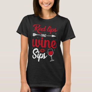T-shirt Lèvres Rouges Et Vins