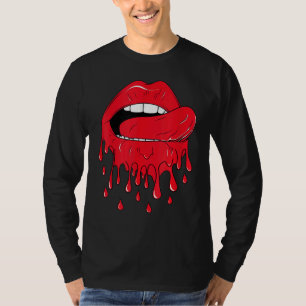 T-shirt Lèvres rouges fondantes léchées par la langue Vint