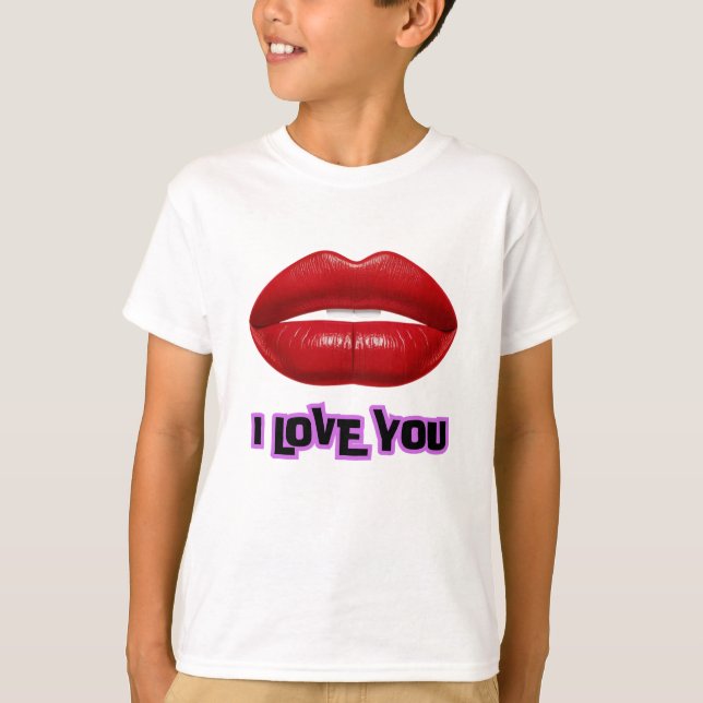 T-shirt / Lèvres sweat - shirts à capuche I Love y (Devant)