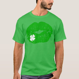 T-shirt Lèvres vertes sey tenue irlandaise femmes drôle St