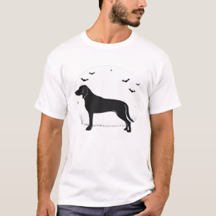 T-shirt Lévrier Américain Halloween Lune Silhouette C