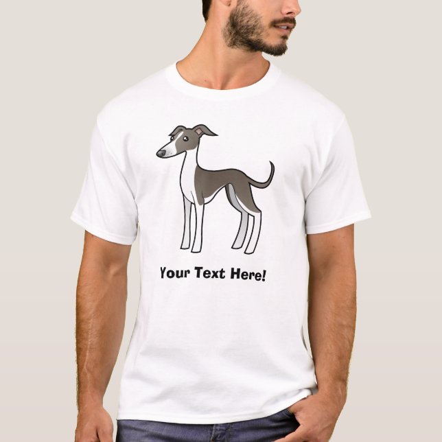 T-shirt Lévrier de bande dessinée/whippet/lévrier italien (Devant)