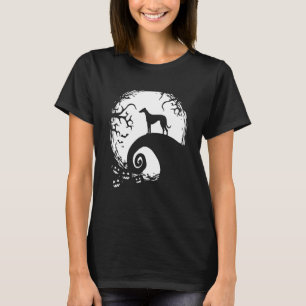 T-shirt Lévrier Halloween sous la lumière de la lune Chien