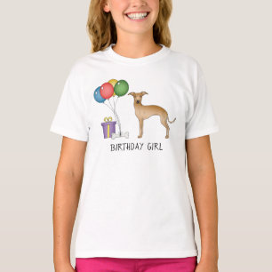 T-shirt Lévrier Italien Faon Chien Mignon - Fille d'annive