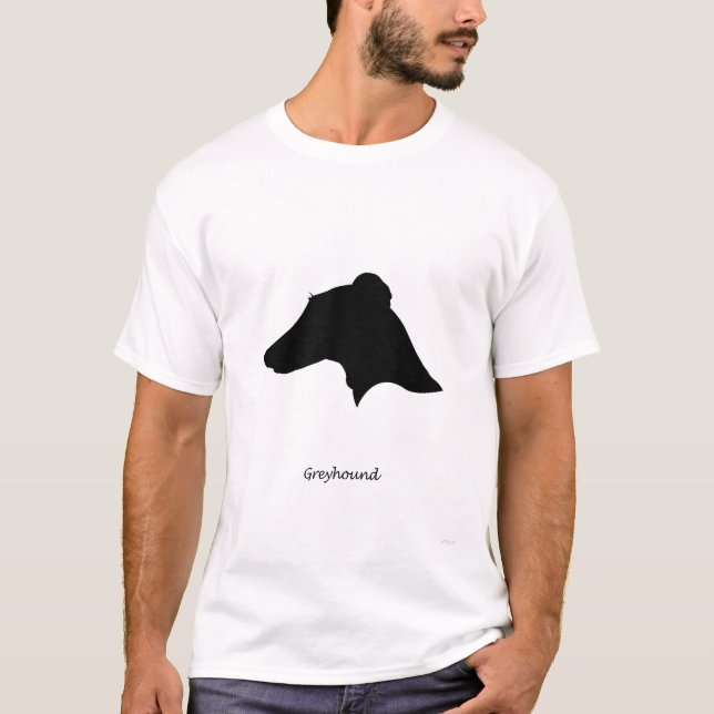 T-shirt Lévrier - silhouette noire (Devant)