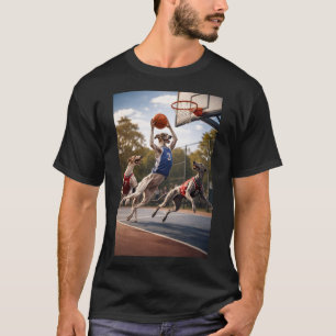 T-shirt Lévriers jouant au basket-ball