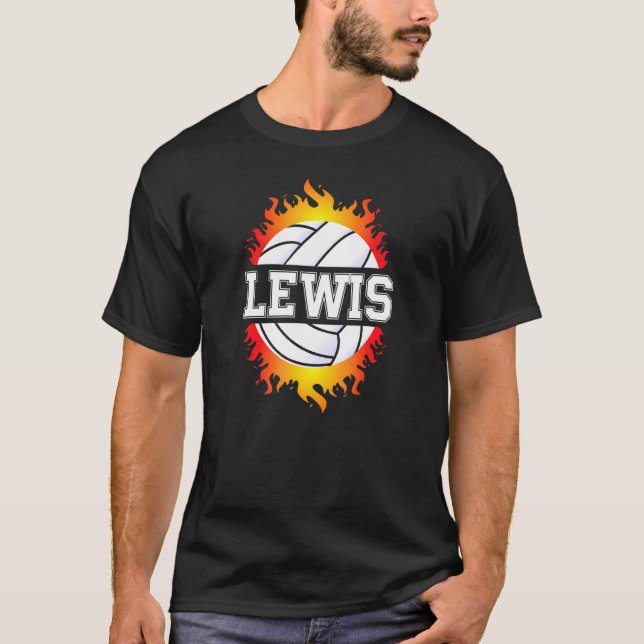 T-shirt Lewis Nom Joueur Volleyball Garçons Ball Et Net Sp (Devant)