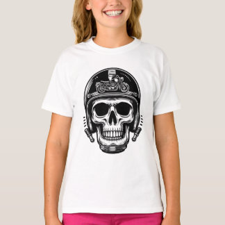 T-shirt leyenda del cráneo del motociclista vintage