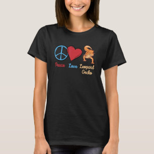 T-shirt lézard Peace Love léopard gecko pour femmes 1