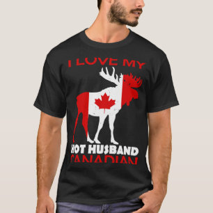 T-shirt LgBN I Love Husband Canadian Maple Leaf Animal Can