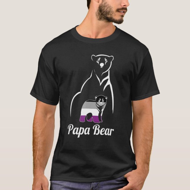 T-shirt Lgbt Aexal Papa Bear Ace Pride Drapeau (Devant)