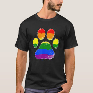 T-shirt Lgbt Allies Furry Pride Rainbow Fursuit Chien Paw 