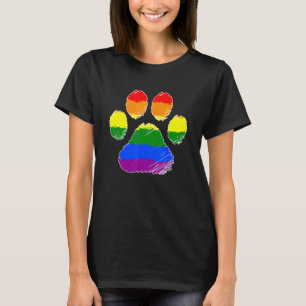 T-shirt Lgbt Allies Furry Pride Rainbow Fursuit Chien Paw 