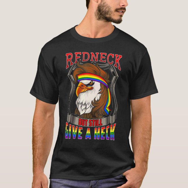 T-shirt LGBT Ally Redneck Pays Sud LGBTQ Bald Eagl (Devant)