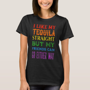 T-shirt Lgbt Ally Tequila Les Amis Droites Partent D'Une V