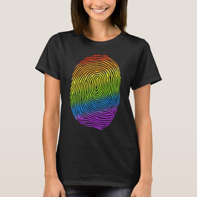 T-shirt Lgbt Arc En Ciel Empreinte Fier Gay Lesbienne Lgbt (Devant)