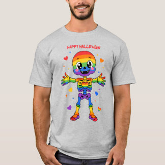 T-shirt 🎃🌈LGBT Bones Arc-en-Ciel Joy Halloween