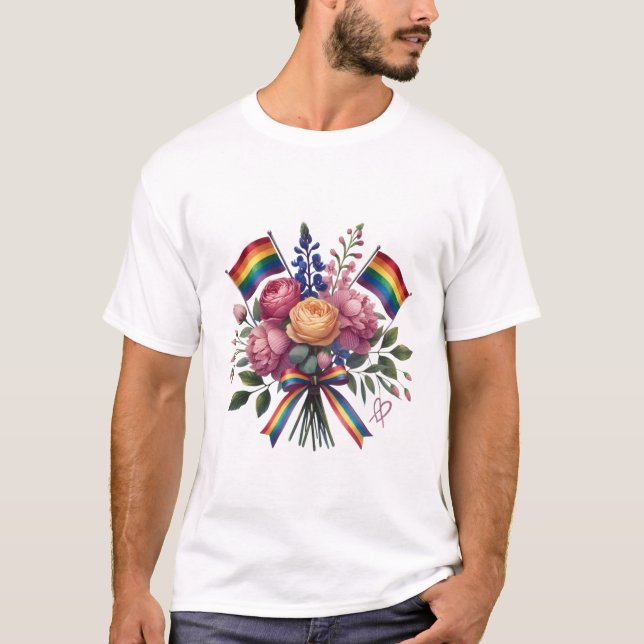 T-shirt Lgbt bouquet de fleurs (Devant)