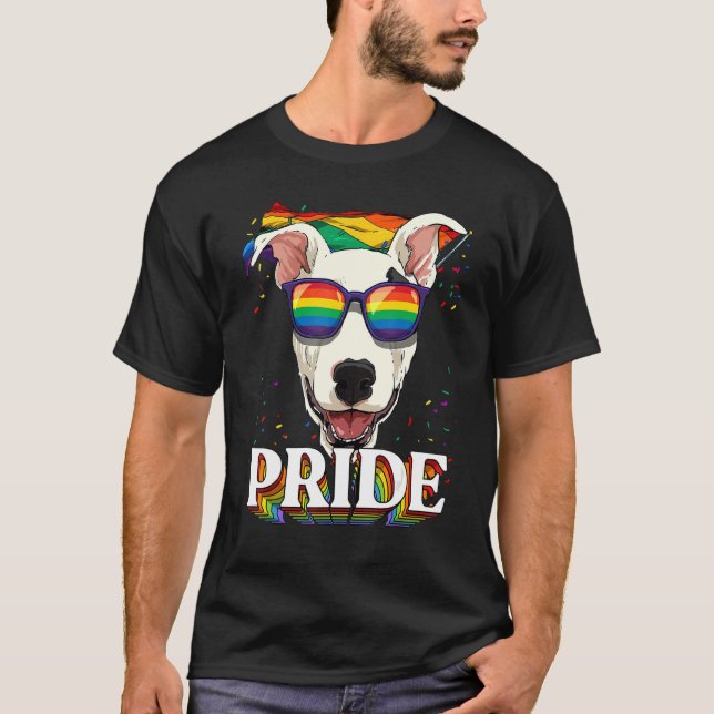 T-shirt Lgbt Bull Terrier Gay pride Lgbtq Rainbow Drapeau  (Devant)